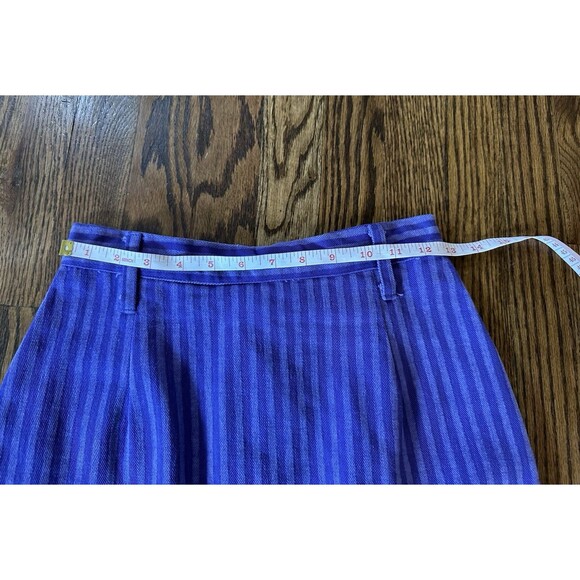 Ivy Club Classics Vtg Purple Stripe Denim Zip Pencil Skirt 80s/90s Preppy Size 7 - Picture 5 of 9